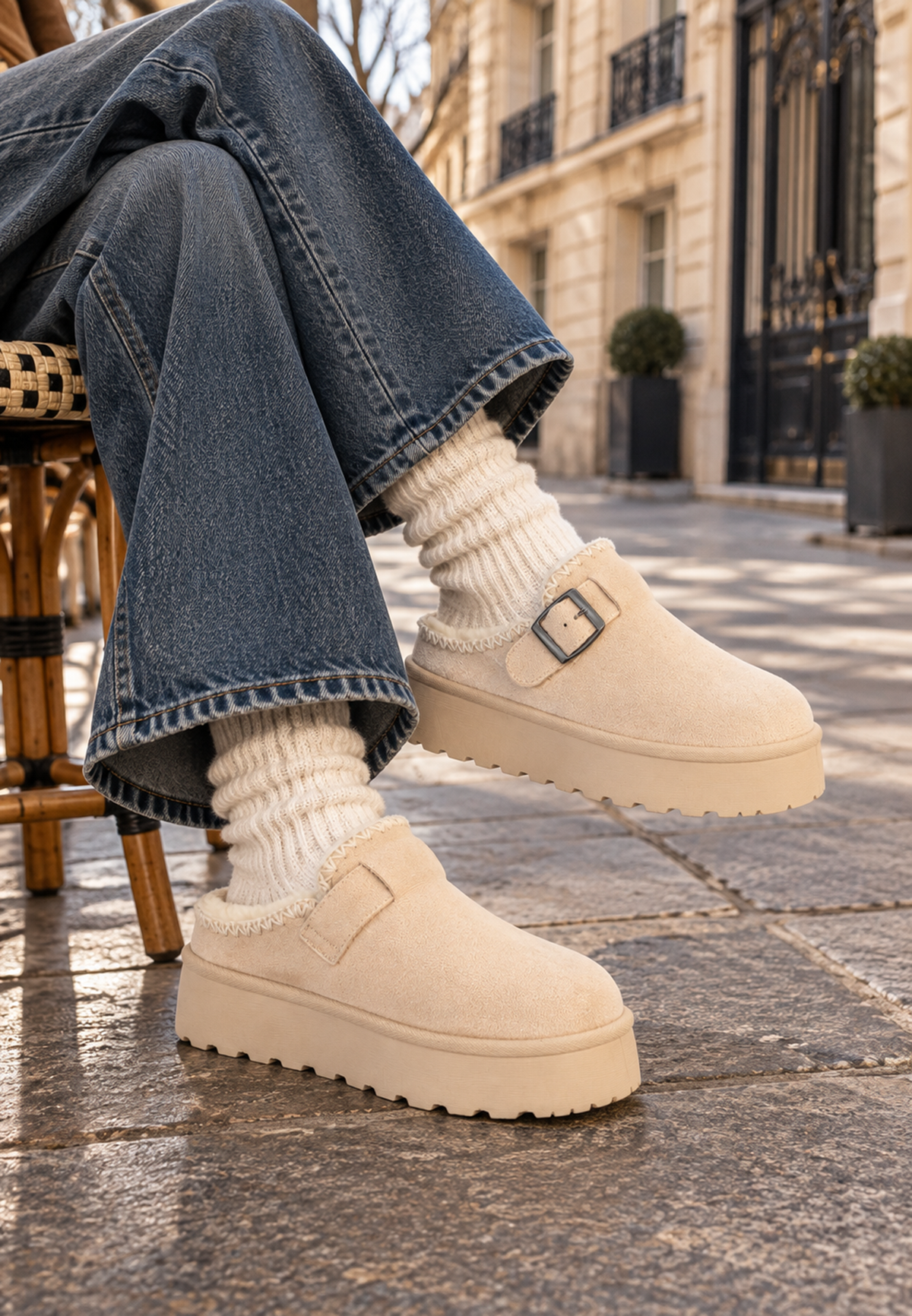 Chaussons Siloe Blanc cassé